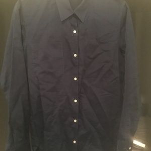 Navy Linen Buttondown Shirt - Just needs ironing!